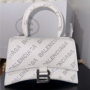 White Balenciaga Hourglass Handbag
